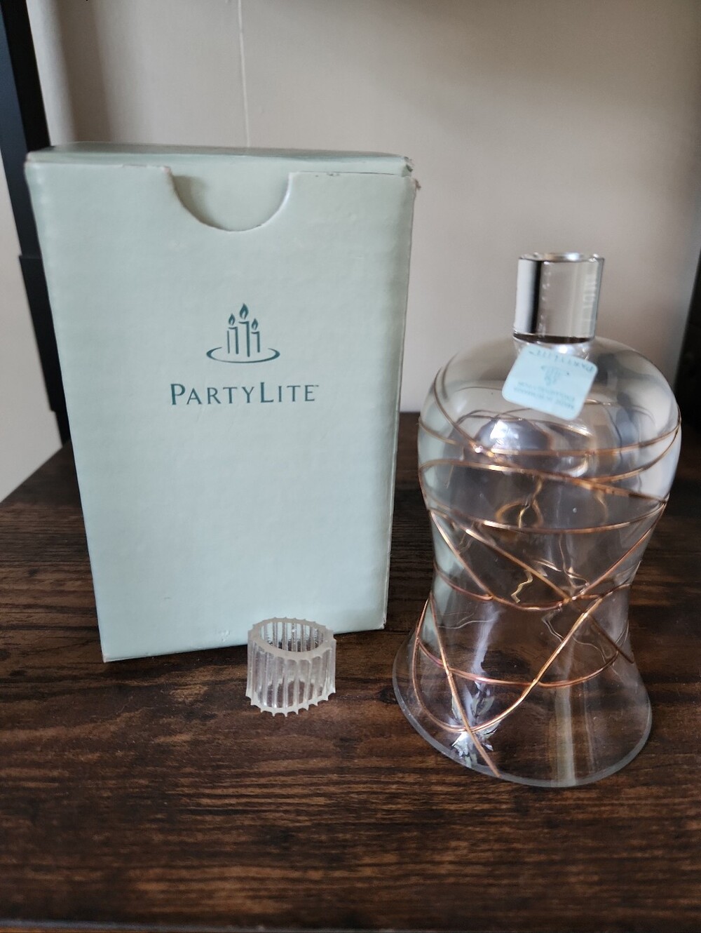 PartyLite Calypso Gold Peglite Mini Globe Candle Holder